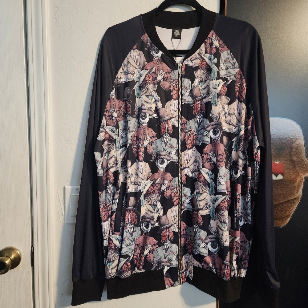 Drug Honey Graphic Print Zip-Up Jacket